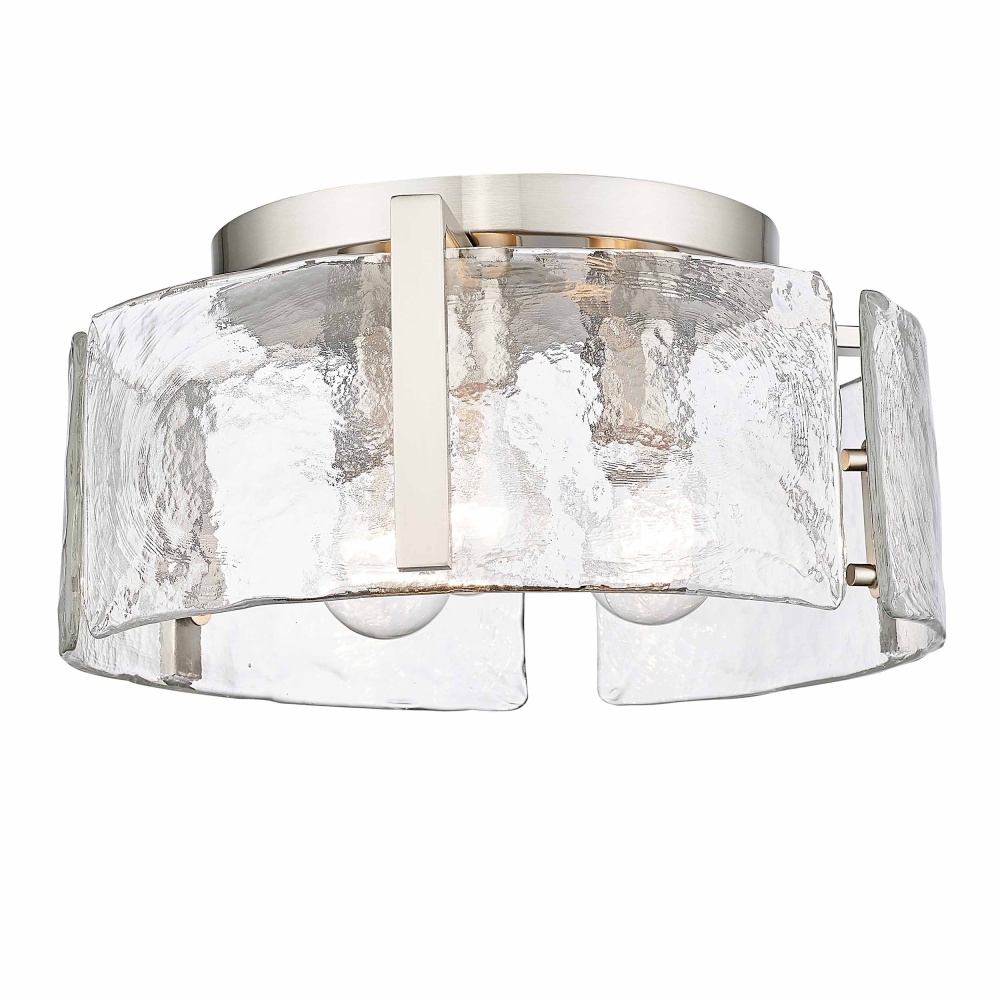 Golden Lighting Aenon 3-light Flush Mount in Pewter